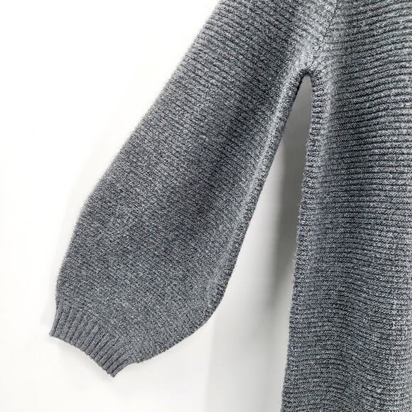 Prologue by Target Gray Knit Bubble Sleeve Crewneck Sweater Dress Women's Size M - Picture 3 of 6